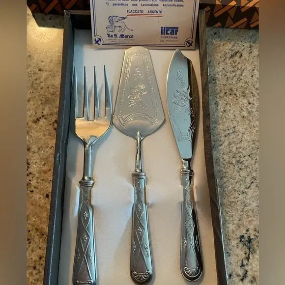 Silver plated serving set - Picture 4 of 7